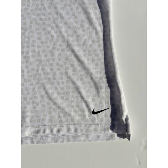 Nike Golf Womens Dri-FIT Polo Shirt Grid Print Square Geometric Top White Size S - Picture 2 of 4